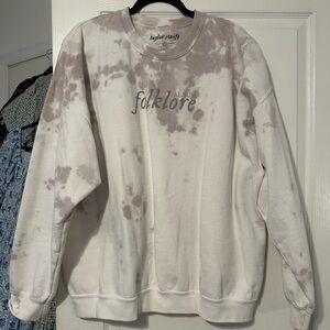 Taylor Swift Folklore Album Beige Tie-Dye Sweatshirt